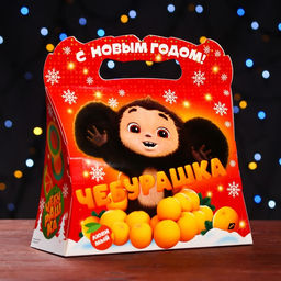 Цена за 5 шт. Подарочная коробка Чебурашка, Сумочка , 25,5 х 11 х 20 см