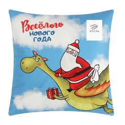 Наволочка декоративная Этель Веселого Нового Года, 40х40 см, 100 полиэстер, велюр  фото 5