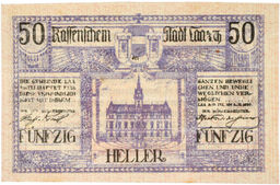 Банкнота 50 геллеров 1920 года Австрия город Лаа-ан-дер-Тайя (Нотгельд)