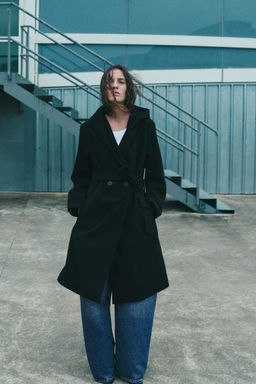 SOFT HOODED BELTED COAT - Zara фото 16