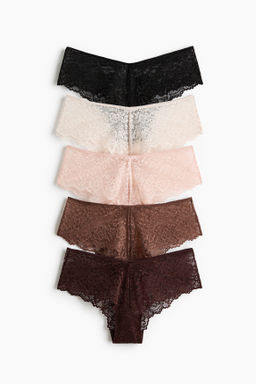 Pack de 5 bragas hipster de encaje