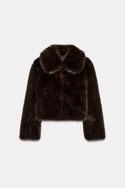 FAUX FUR COLLAR JACKET - Zara фото 12