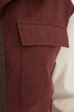 TRENDYOLMILLA Koyu Bej Renk Bloklu Dugmeli Dokuma Gomlek TWOAW22GO0492 фото 4