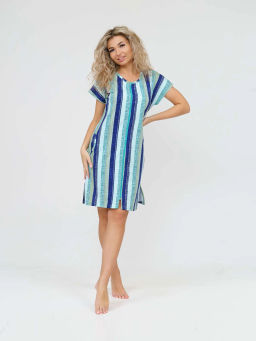 Халат женский, цвет синий зеленый