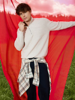 Джемпер на молнии мужской бежевый