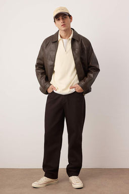 TRENDYOL MAN Ac?k Mavi %100 Pamuk Baggy Fit Jeans Bol Kot Pantolon TMNAW24JE00027 - Trendyolmilla фото 85