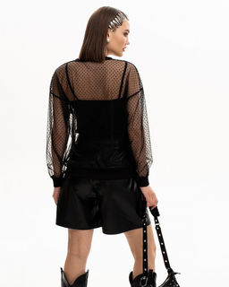 Авторский прозрачный свитшот из сетки