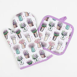 Кухонный набор Доляна Прованс, прихватка 17*17 см, рукавица 26*16 см,100% п/э  фото 2