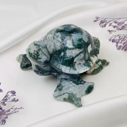 Радуга Самоцветов Фигурка резная Черепаха из Мохового Агата