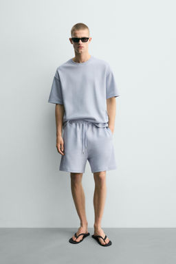 SUDADERA RELAXED FIT INTERLOCK / Celeste