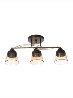 Люстра потолочная BayerLux «Кансе», 3хЕ27, 40 Вт, черно-золотой, 50×15×23 см