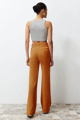 Bej More Sustainable %100 Tencel Dusuk Bel Wide Leg Jeans TWOSS23JE00219 - Trendyolmilla фото 16