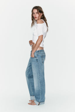JEANS TRF LOOSE FOLDED TIRO BAJO / Azul - Zara фото 4