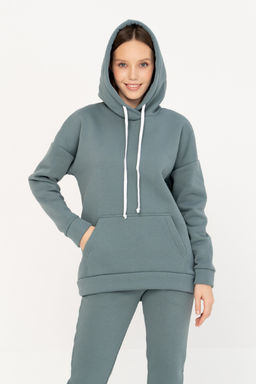 Джемпер женский 323L17-WB т.полынь худи,толстовка
