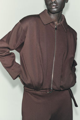 PLEATED FLEECE BOMBER JACKET - Zara фото 2