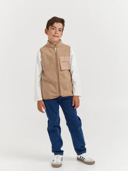 Жилет флисовый Бежевый меланж 7+ - Bungly фото 4