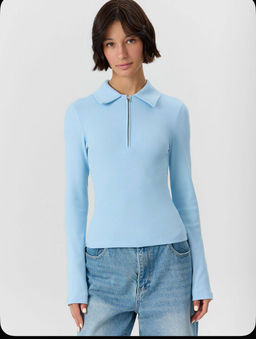 K13354 Джемпер (вязаный трикотаж) ГОЛУБОЙ