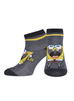 Цена за 2 пары БРЕСТСКИЕ НОСКИ ДЕТСКИЕ 3075 SPONGEBOB (укороченные) т.серый меланж