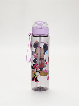 Бутылка пластиковая с трубочкой, 800 мл, фиолетовая