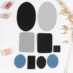 Цена за 2 шт. Набор заплаток для одежды, термоклеевые, 9 шт., чёрный, синий