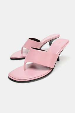 LIMITED EDITION LEATHER HIGH-HEEL SANDALS - Zara фото 4