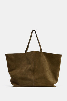 SPLIT SUEDE MAXI TOTE BAG - Zara фото 2
