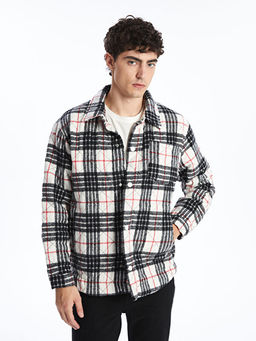 Regular Fit Uzun Kollu Ekose Erkek G?mlek Ceket