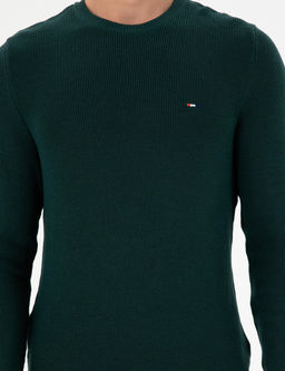 Erkek Slim Fit Bisiklet Yaka Koyu Ye_il Basic Kazak - U.s. polo assn фото 6