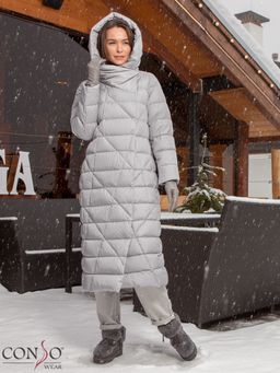 Conso / WDL 200504 - light grey Пальто пуховое женское  фото 2