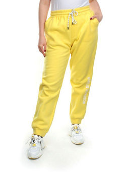 M053 YELLOW Брюки спортивные женские на флисе (100% хлопок) 7986 - Fashion фото 7