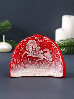 Свеча декоративная «Барельеф с лошадкой» 10.5×4.5×8 см, красный