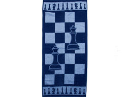 6с102.411ж1 Шахматы (т.синий2) Полотенце махровое 67х150см
