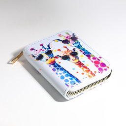 Кошелёк на молнии Жирафы, белый