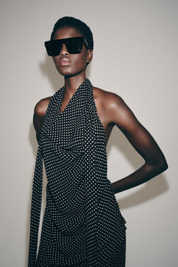 TOP HALTER LUNARES ZW COLLECTION / Negro / Blanco - Zara фото 4