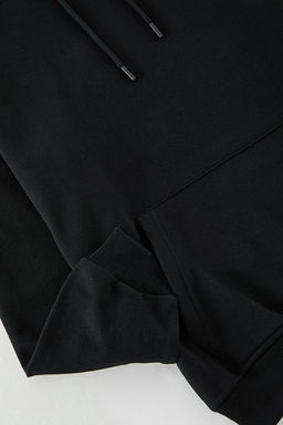 TRENDYOL MAN Siyah Oversize/Genis Kesim Kapusonlu Ici Polar/S?cak Tutan S?rt Nak?sl? Sweatshirt TMNAW25SW00070 - Trendyolmilla фото 7