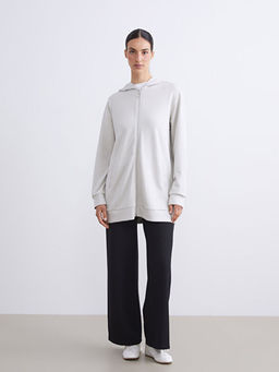 Kap??onlu Oversize Kad?n Fermuarl? Sweatshirt