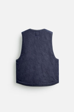 STITCHED DENIM WAISTCOAT - Zara фото 7