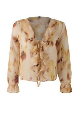 Sar?-Cok Renkli Sifon Transparan F?rf?rl? Desenli Dokuma Bluz TWOAW26BZ00094 - Trendyolmilla фото 5