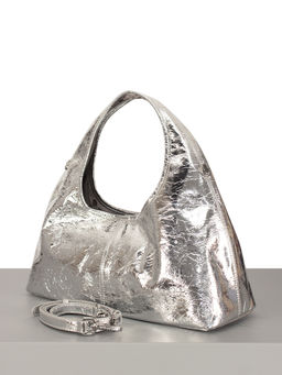 LACCOMA сумка НИ889-серебристый натуральная кожа хлопок