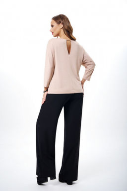 Брюки палаццо из струящегося крепа с карманами AVE RARA 4104 черный  фото 4