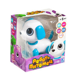 Робот собака Питомец IQ BOT, интерактивный: с записью звуков, реагирует на хлопки, звук, свет, на батарейках, фиолетовый фото 4