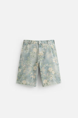 FLORAL PRINT CARPENTER POCKET BERMUDA SHORTS - Zara фото 6