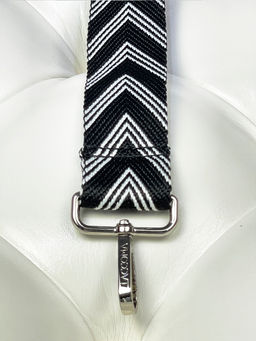 LACCOMA ремень 1000-V-3,8-черн/бел полиэстр