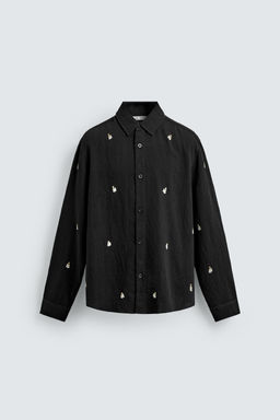 CAMISA FLUIDA BORDADOS / Negro - Zara фото 7