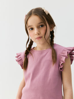 Футболка укороченная из кашкорсе Орхидея