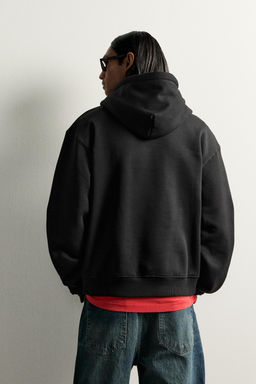 SUDADERA RELAXED FIT CAPUCHA B?SICA / Negro - Zara фото 3