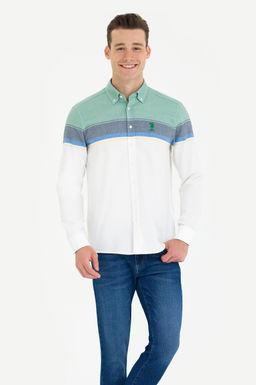 Мужская зеленая рубашка с длинным рукавом Неожиданная скидка в корзине - U.s. polo assn фото 3