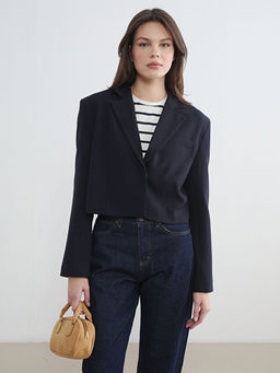 Kad?n Crop Blazer Ceket