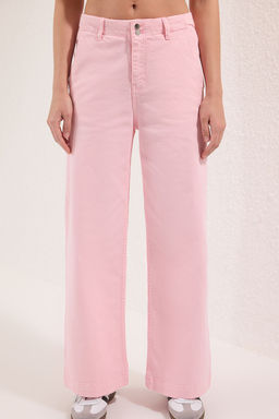 TRENDYOLMILLA Beyaz Dugme Detayl? Yuksek Bel Wide Leg Jeans TWOSS25JE00183  фото 8