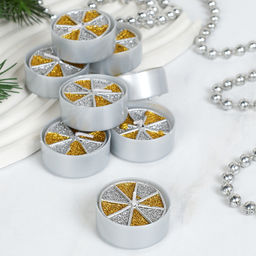 Свеча 8 штук набор Мозаика / A-8512 /уп 96/192/глиттер